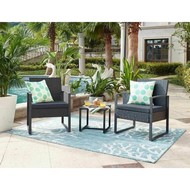 Набор плетеной мебели Фрост черный, серый из ротанга