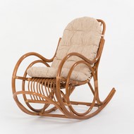Кресло-качалка 05-04 (натуральный ротанг, коньячный цвет), подушка в комплекте