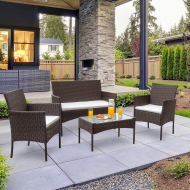 Комплект мебели из искусственного ротанга с диваном AFM-2025A Brown