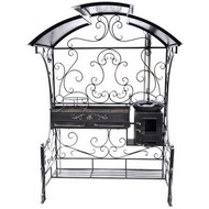 Мангал кованный с крышей Уют премиум, материал - сталь 3 мм