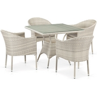 Комплект плетеной мебели Дюнкерк T190B-Y350A-W85-90x90 Latte 4Pcs