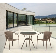 Комплект плетеной мебели T282ANT-Y137C-W56 Light Brown 2Pcs иск.ротанг