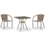 Комплект плетеной мебели T282BNT-Y137C-W56 Light Brown 2Pcs иск.ротанг