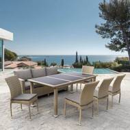 Комплект плетёной мебели Амер T365-S65-Y380B-W65 8Pcs light brown