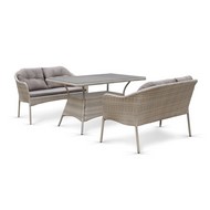 Комплект плетеной мебели с диваном 2+1 T198C/S54C-W85 Latte