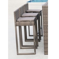 Плетеный барный стул Y390G-W78 Grey