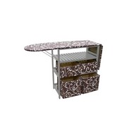 Гладильный комод двойной Garden story ГК2-002 слоновая кость, коричневый вензель