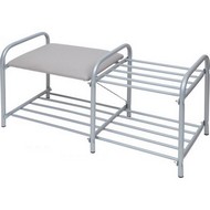 Этажерка для обуви ЭТЛ1 ЭТЛ1/С двухъярусная, каркас серый, сиденье серый