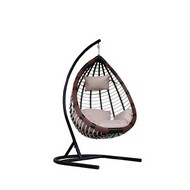 Кресло подвесное Шарм D159-МТ003, цвет: корзина - коричневый, подушка - бежевый