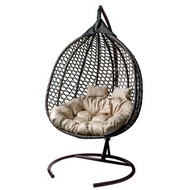 Кресло подвесное двойное Фиджи (коричневый, коричневый, бежевый)