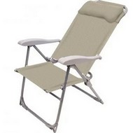 Кресло - шезлонг Ника К2 (каркас серый, ткань песочная) К2/ПС