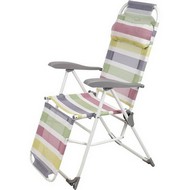 Кресло-шезлонг Ника К3 (каркас серый, ткань цветные полоски)