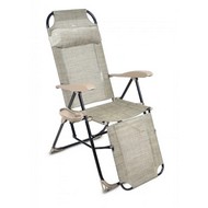Кресло - шезлонг с полкой КШЗ (каркас серый, ткань бежевый) КШ3/3