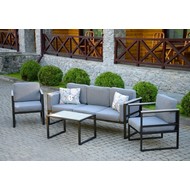 Набор мебели Мишель-2 серый (стол, 2 стула и диван)