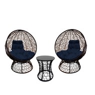 Набор плетеной мебели Николетта на подставке (коричневый, синий) CN450-MT,CN350-MT