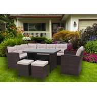 Набор мебели Версаль Премиум разборный (искусственный ротанг коричневый, подушки бежевые)