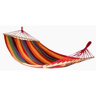 Гамак  тканевый двухместный с перекладиной 200х150 см, разноцветная полоска