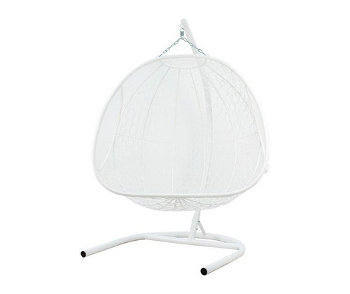 Подвесное кресло ДОБРЫНЯ с ротангом без подушки (белый)