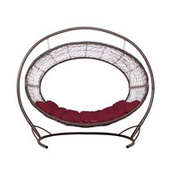 Подвесное кресло Диоген (коричневый с бордовой подушкой)