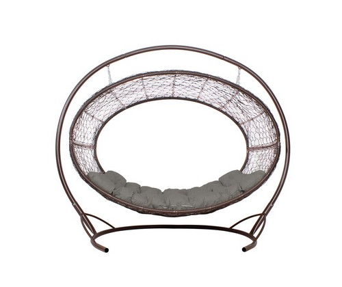 Подвесное кресло Диоген (коричневый с серой подушкой)