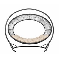 Подвесное кресло Диоген (черный с бежевой подушкой)