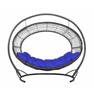 Подвесное кресло Диоген (черный с синей подушкой)