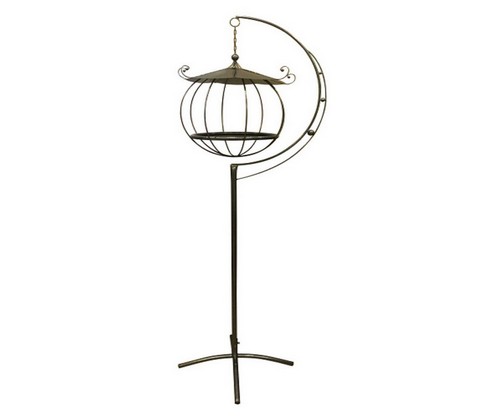 Кормушка для птиц со стойкой (черный)