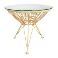 Стол РАКУШКА со стеклом (бесцветный, бежевый)