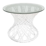 Стол Бонго мини со стеклом 40 (бесцветный, белый)