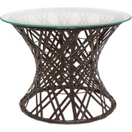 Стол Бонго мини со стеклом 40 (бесцветный, коричненвый)