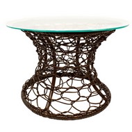 Стол Бонго мини классика со стеклом 40 (бесцветный, коричневый)