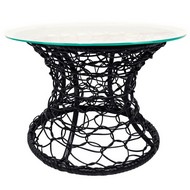 Стол Бонго мини классика со стеклом 40 (бесцветный, черный)