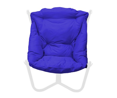 Кресло Чил (белое основание, синяя подушка)