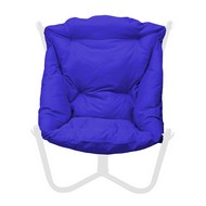 Кресло Чил (белое основание, синяя подушка)