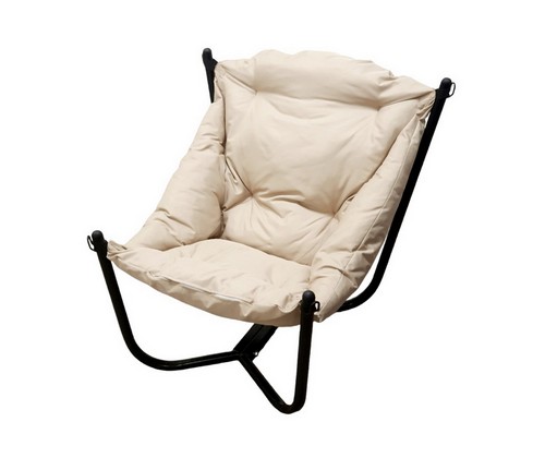 Кресло Чил (черное основание, бежевая подушка)