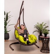 Подвесное кресло Лежачее ротанг (коричневый, желтый)