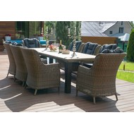 Плетеная садовая мебель Парклэнд + Бергамо коричневая (стол, 8 кресел)