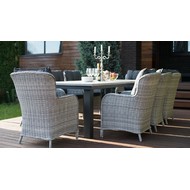 Плетеная садовая мебель Парклэнд + Бергамо серая (стол, 8 кресел)