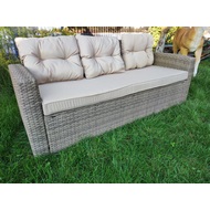 Диван 3-х местный из иск.ротанга Сантьяго (Santiago) Greige