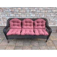 Диван 3-местный из искусственного ротанга Мэдисон (Madison) Бордовый