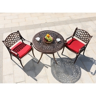 Кофейный комплект мебели из литого алюминия стол Феникс (90 см) и 2 кресла Лион