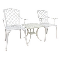 Кофейный набор из литого алюминия столик Вилла и 2 кресла Седона (белый)