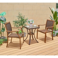 Кофейный набор из литого алюминия стол Опалия (Opalia) 55х55х51 и 2 Кресла Бамбук-3 (Bamboo-3)