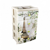 Комод 4-х секционный с декором Весна в Париже