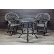 Садовый комплект из искусственного ротанга Мэдисон Нью стол круглый и 2 кресла без подушек