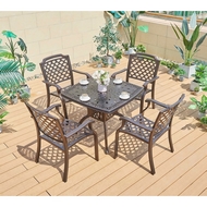 Комплект из литого алюминия стол квадратный Адонис (Adonis) 90x90 и 4 кресла Бостон (Boston)