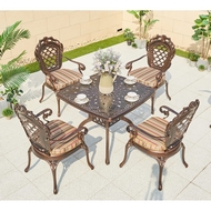 Комплект из литого алюминия стол квадратный Адонис (Adonis) 90x90 и 4 кресла Финляндия-4 (Finland-4)