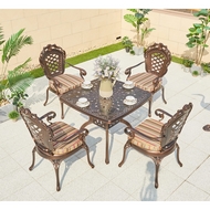 Комплект из литого алюминия стол квадратный Адонис (Adonis) 90x90 и 4 кресла Финляндия (Finland)