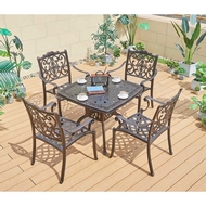 Комплект из литого алюминия стол квадратный Адонис (Adonis) 90x90 и 4 кресла Флоренс (Florence)