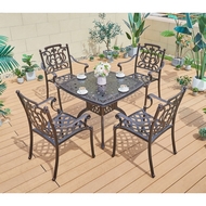 Комплект из литого алюминия стол квадратный Адонис (Adonis) 90x90 и 4 кресла Миранда (Miranda)